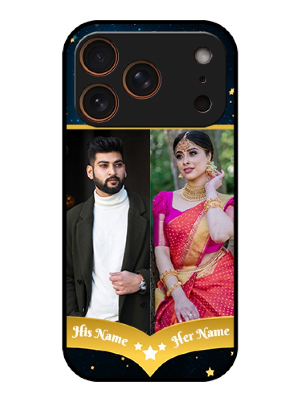 Custom Apple iPhone 17 Pro Custom Glass Phone Case - Galaxy Stars Backdrop Design