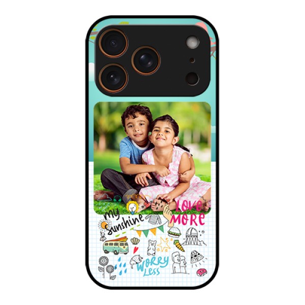 Apple iPhone 17 Pro Custom Glass Phone Case - Doodle Love Design