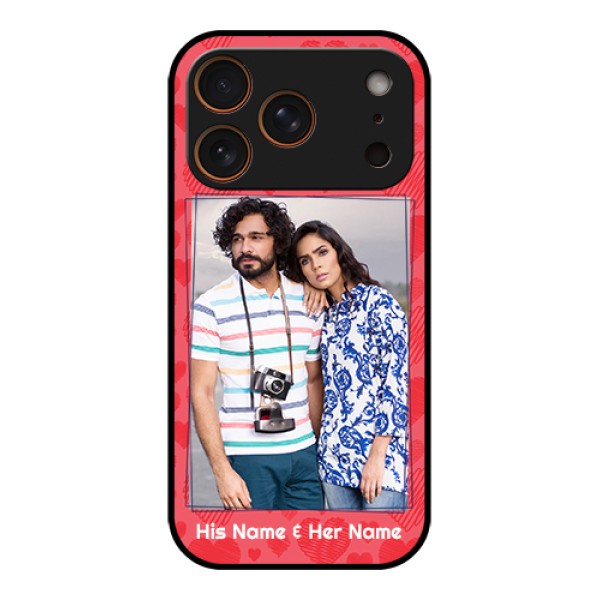 Apple iPhone 17 Pro Custom Glass Phone Case - With Red Heart Symbols Design Apple iPhone 17 Pro Custom Glass Phone Case - With Red Heart Symbols Design