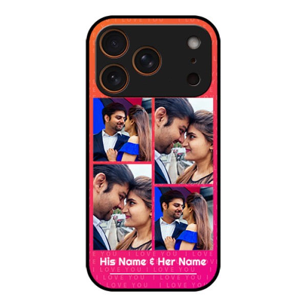 Apple iPhone 17 Pro Custom Glass Phone Case - I Love You Pink Design