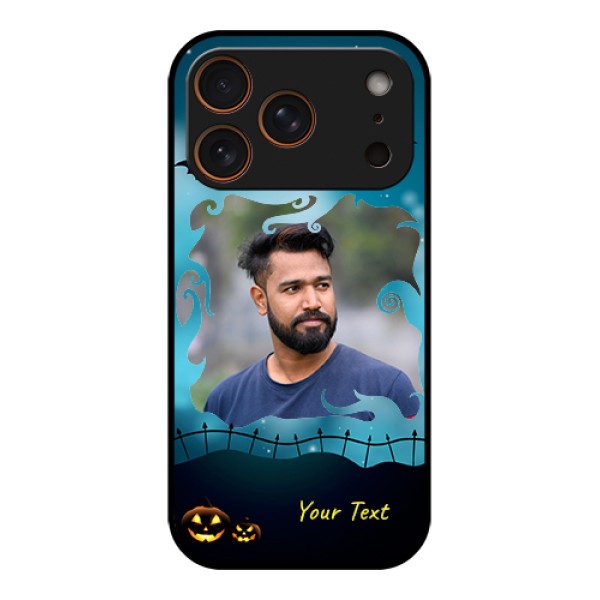 Apple iPhone 17 Pro Custom Glass Phone Case - Halloween Frame Design Apple iPhone 17 Pro Custom Glass Phone Case - Halloween Frame Design