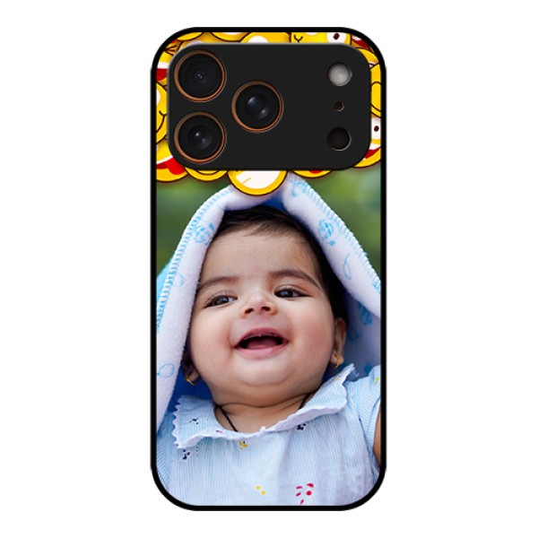 Apple iPhone 17 Pro Custom Glass Phone Case - With Smiley Emoji Design Apple iPhone 17 Pro Custom Glass Phone Case - With Smiley Emoji Design
