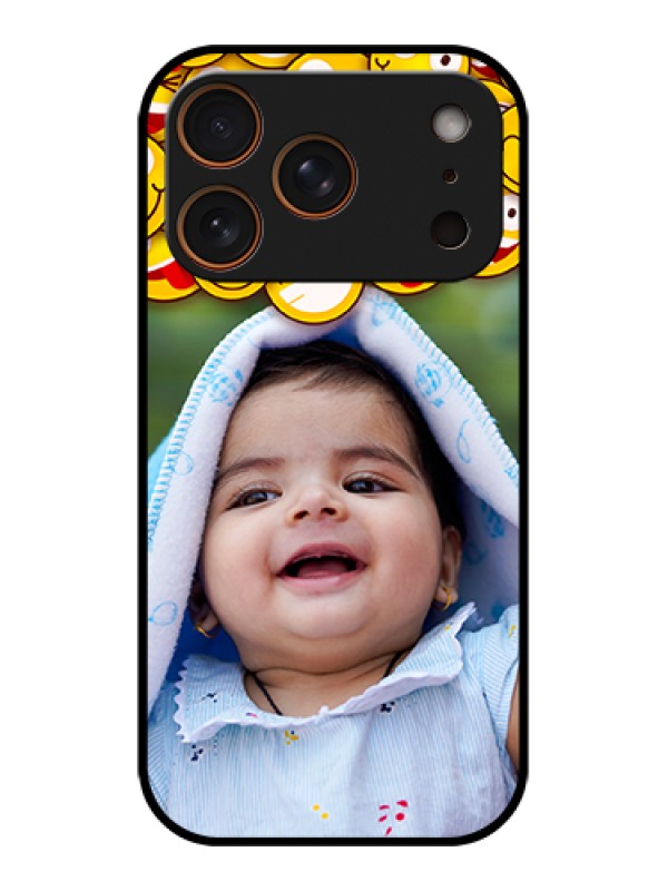 Custom Apple iPhone 17 Pro Custom Glass Phone Case - With Smiley Emoji Design