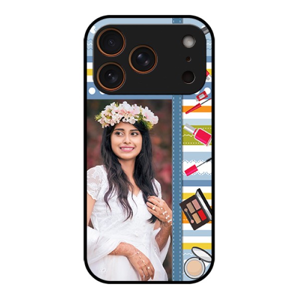 Apple iPhone 17 Pro Custom Glass Phone Case - Makeup Icons Design