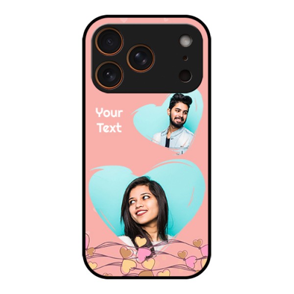 Apple iPhone 17 Pro Custom Glass Phone Case - Love Doodle Design Apple iPhone 17 Pro Custom Glass Phone Case - Love Doodle Design