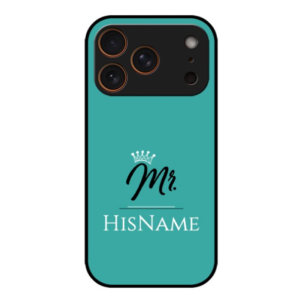 Apple iPhone 17 Pro Custom Glass Phone Case - Mr With Name Design Apple iPhone 17 Pro Custom Glass Phone Case - Mr With Name Design