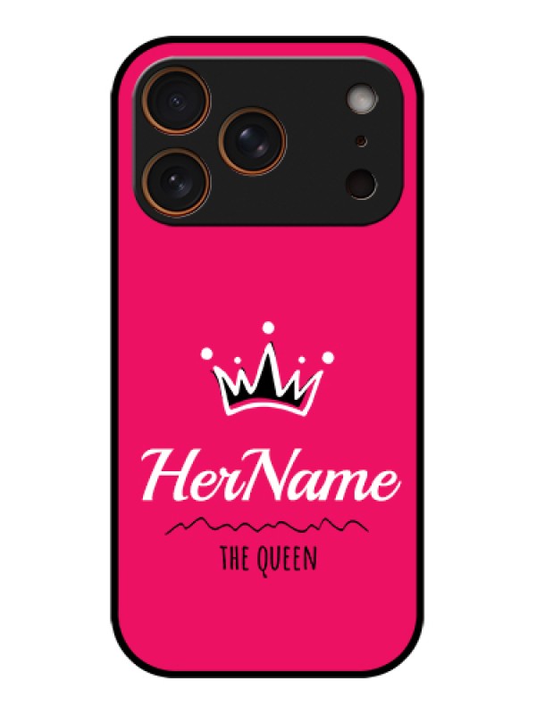 Custom Apple iPhone 17 Pro Custom Glass Phone Case - Queen With Name Design