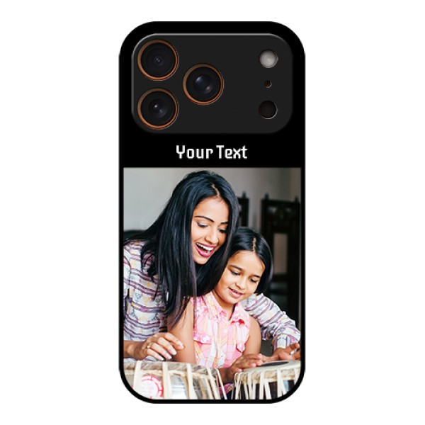 Apple iPhone 17 Pro Custom Glass Phone Case - Photo With Name Design