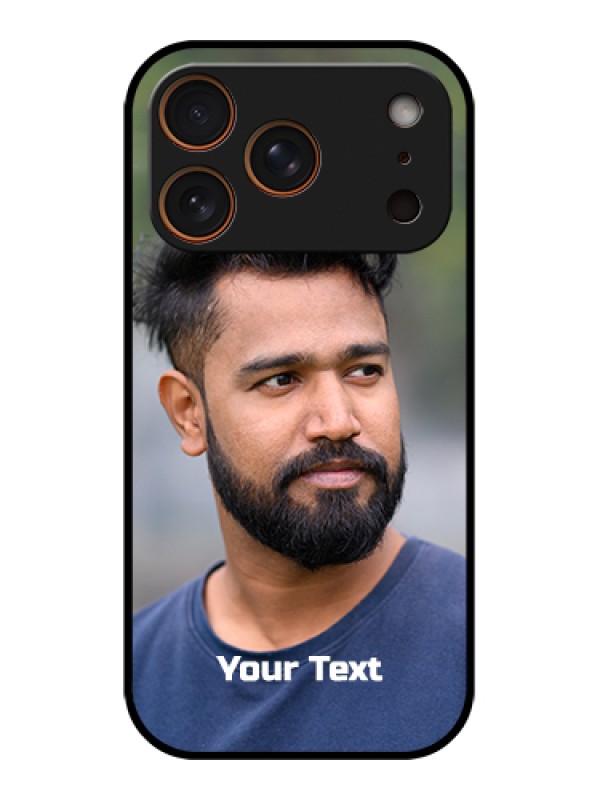 Custom Apple iPhone 17 Pro Custom Glass Phone Case - Photo With Text Design