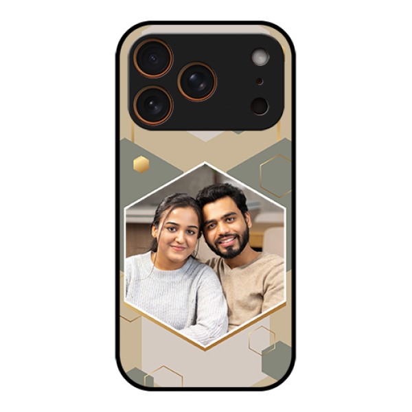 Apple iPhone 17 Pro Custom Glass Phone Case - Stylish Hexagon Pattern Design Apple iPhone 17 Pro Custom Glass Phone Case - Stylish Hexagon Pattern Design