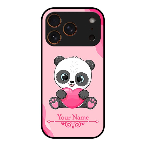 Apple iPhone 17 Pro Custom Glass Phone Case - Cute Panda Design Apple iPhone 17 Pro Custom Glass Phone Case - Cute Panda Design