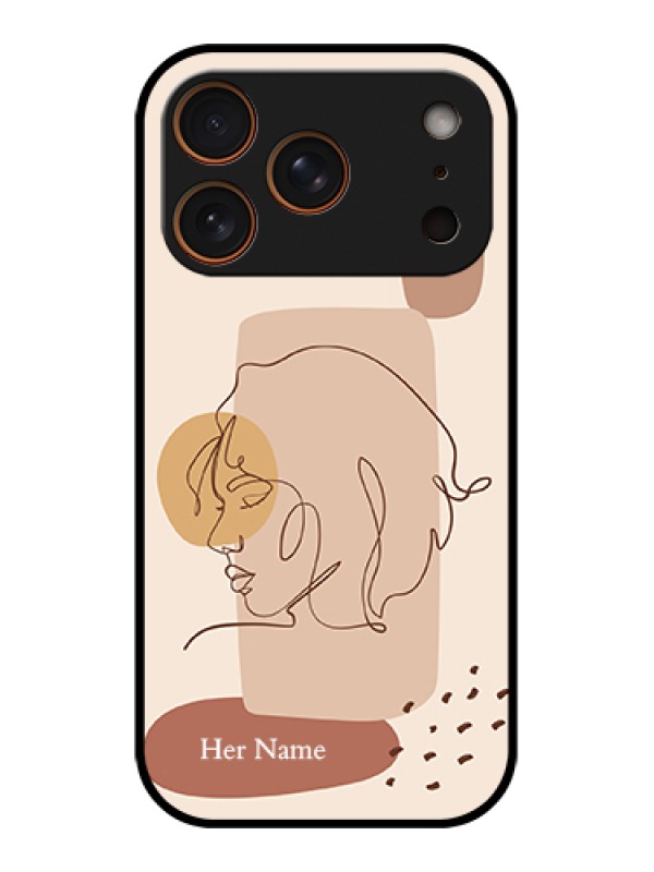Custom Apple iPhone 17 Pro Custom Glass Phone Case - Calm Woman Line Art Design