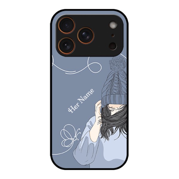 Apple iPhone 17 Pro Custom Glass Phone Case - Girl In Winter Outfit Design Apple iPhone 17 Pro Custom Glass Phone Case - Girl In Winter Outfit Design