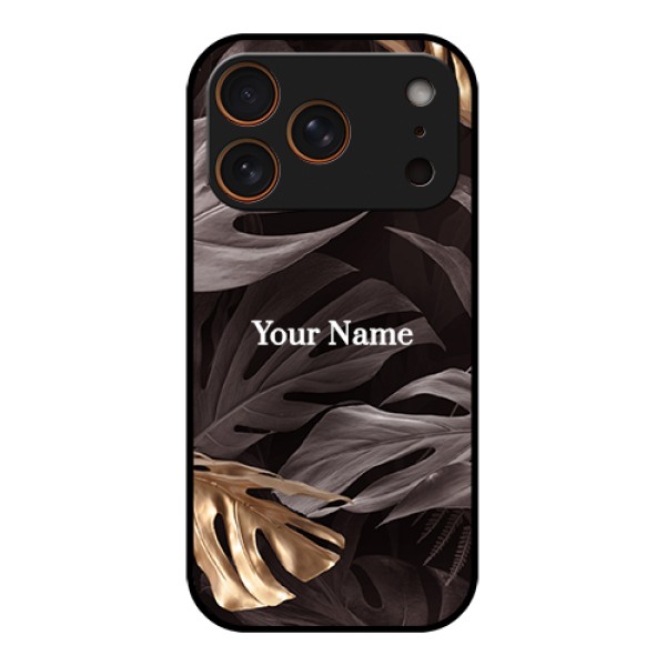 Apple iPhone 17 Pro Custom Glass Phone Case - Wild Leaves Digital Paint Design Apple iPhone 17 Pro Custom Glass Phone Case - Wild Leaves Digital Paint Design