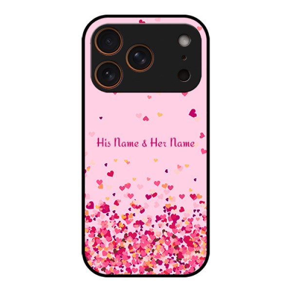 Apple iPhone 17 Pro Custom Glass Phone Case - Floating Hearts Design Apple iPhone 17 Pro Custom Glass Phone Case - Floating Hearts Design