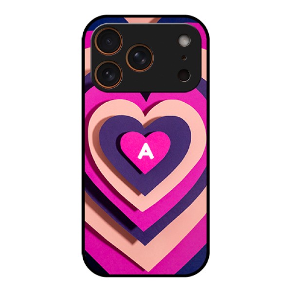 Apple iPhone 17 Pro Custom Glass Phone Case - Cute Heart Pattern Design Apple iPhone 17 Pro Custom Glass Phone Case - Cute Heart Pattern Design