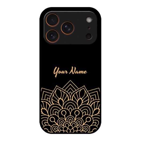 Apple iPhone 17 Pro Custom Glass Phone Case - Golden Mandala Design