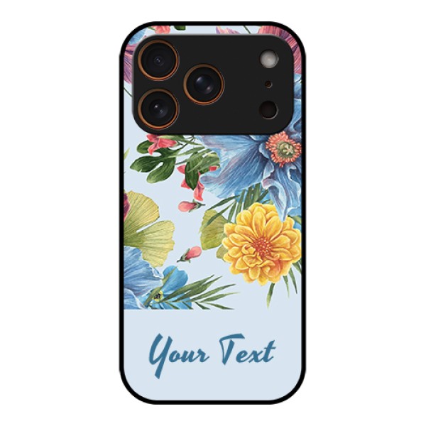 Apple iPhone 17 Pro Custom Glass Phone Case - Stunning Watercolored Flowers Painting Design