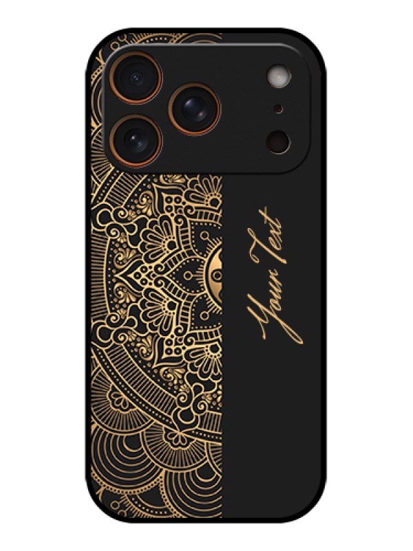 Custom Apple iPhone 17 Pro Custom Glass Phone Case - Mandala Art With Custom Text Design