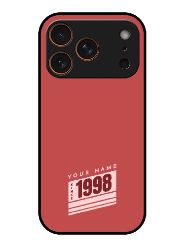 Custom Apple iPhone 17 Pro Custom Glass Phone Case - Red Custom Year Of Birth Design