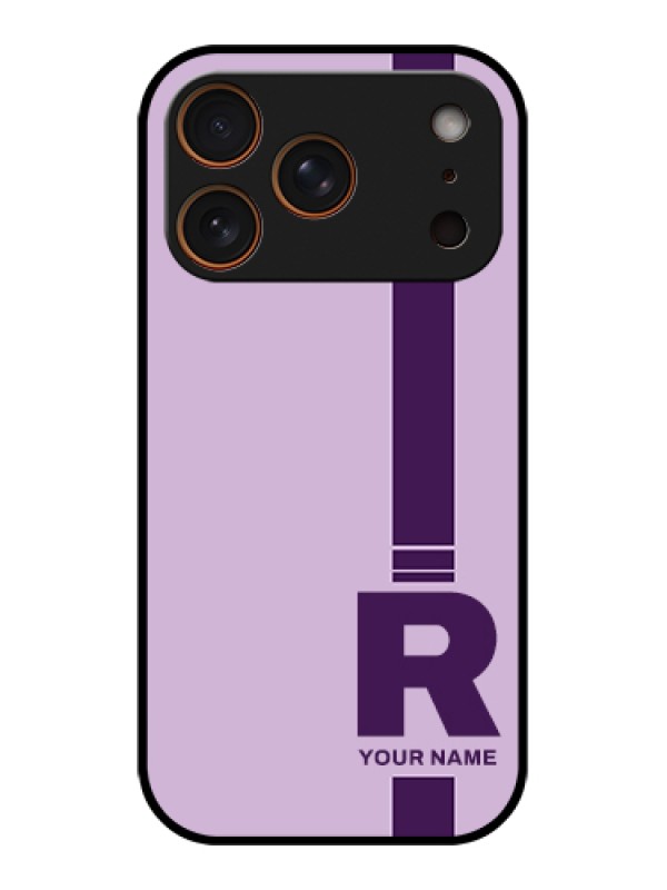 Custom Apple iPhone 17 Pro Custom Glass Phone Case - Simple Dual Tone Stripe With Name Design