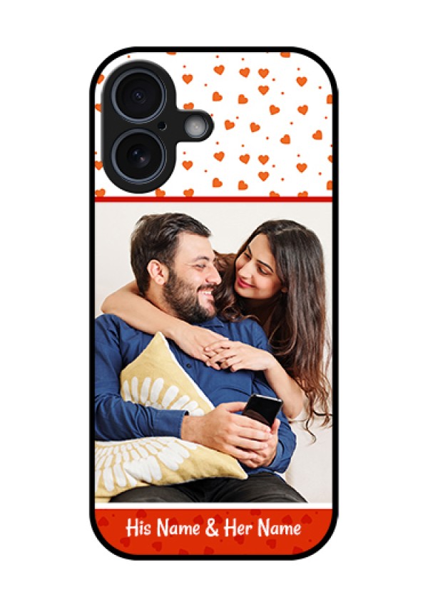Apple iPhone 17 Custom Glass Phone Case - Orange Love Symbol Design