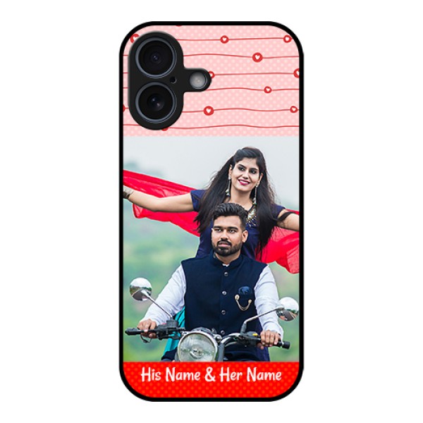 Apple iPhone 17 Custom Glass Phone Case - Red Pattern Case Design Apple iPhone 17 Custom Glass Phone Case - Red Pattern Case Design