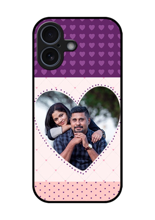 Apple iPhone 17 Custom Glass Phone Case - Violet Love Dots Design