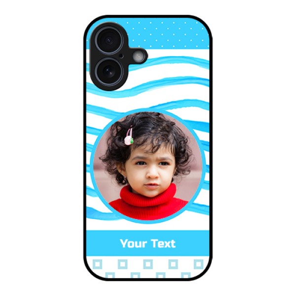 Apple iPhone 17 Custom Glass Phone Case - Simple Blue Case Design