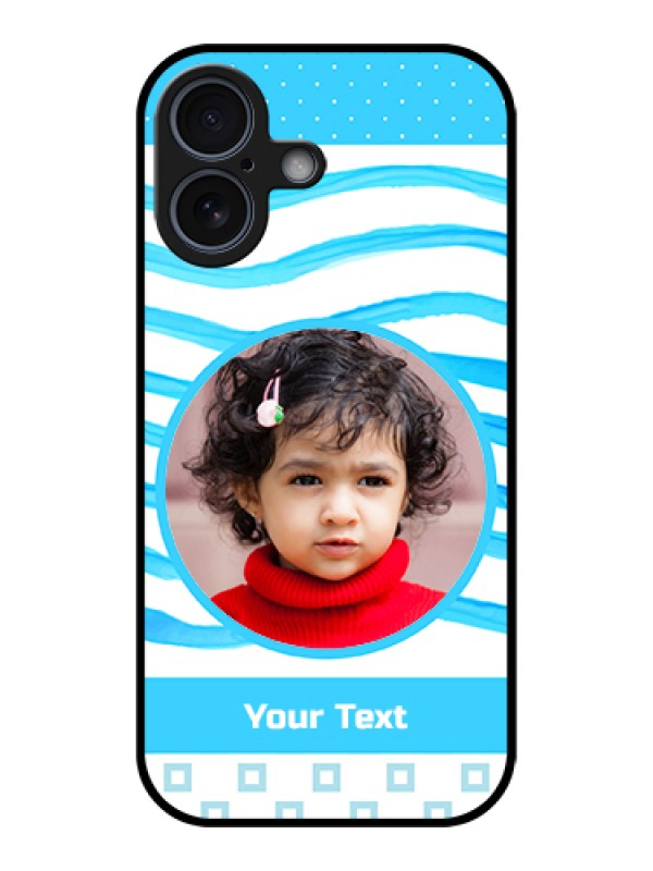 Custom Apple iPhone 17 Custom Glass Phone Case - Simple Blue Case Design