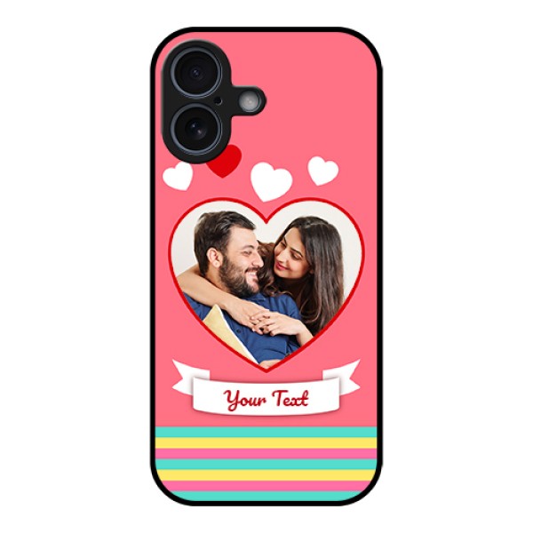 Apple iPhone 17 Custom Glass Phone Case - Love Shapes Doodle Design Apple iPhone 17 Custom Glass Phone Case - Love Shapes Doodle Design