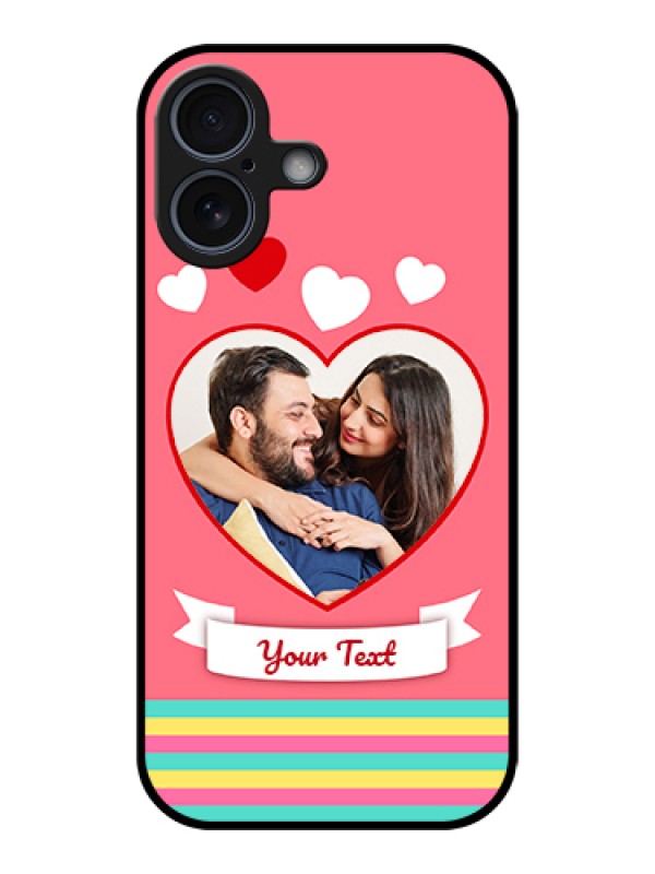 Custom Apple iPhone 17 Custom Glass Phone Case - Love Shapes Doodle Design