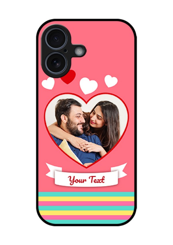 Apple iPhone 17 Custom Glass Phone Case - Love Shapes Doodle Design
