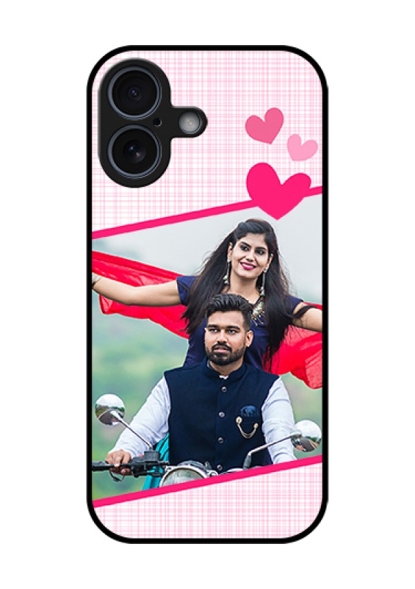 Apple iPhone 17 Custom Glass Phone Case - Love Shape Heart Design