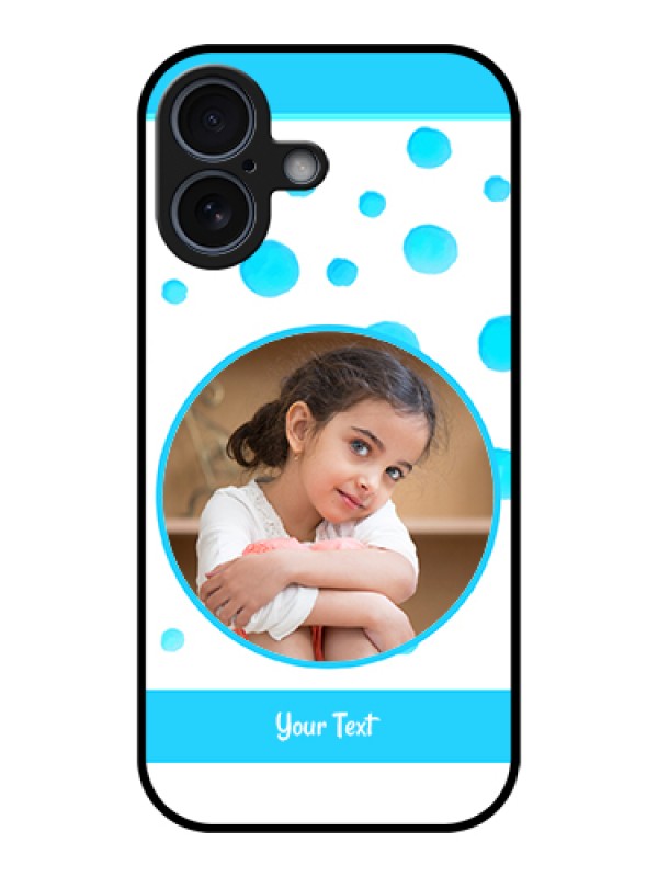 Custom Apple iPhone 17 Custom Glass Phone Case - Blue Bubbles Pattern Design