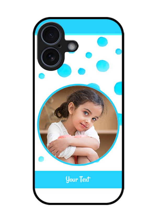 Apple iPhone 17 Custom Glass Phone Case - Blue Bubbles Pattern Design