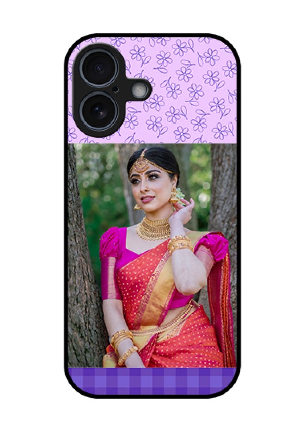 Apple iPhone 17 Custom Glass Phone Case - Purple Floral Design