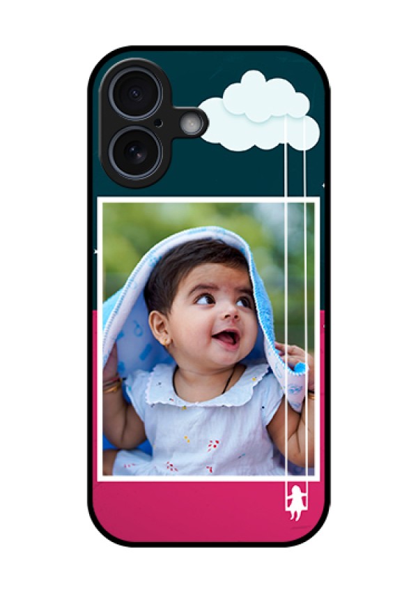 Apple iPhone 17 Custom Glass Phone Case - Cute Girl With Cloud Design