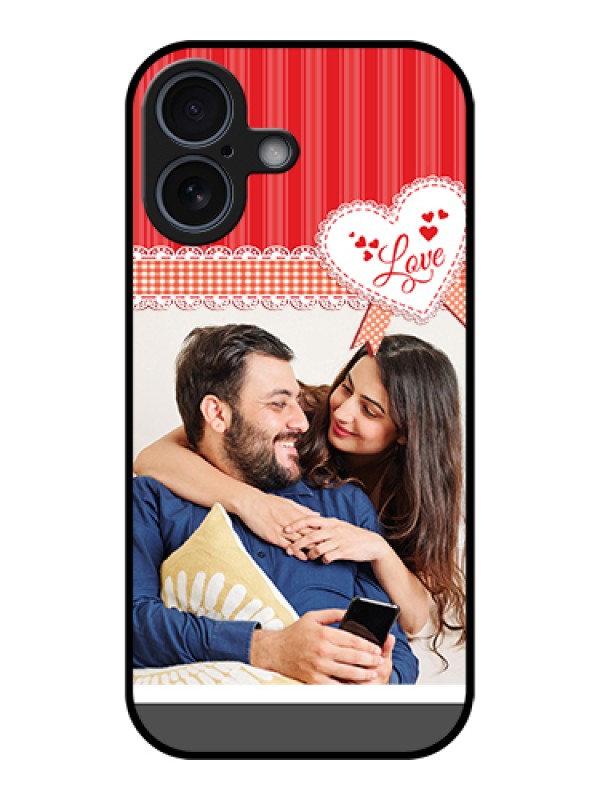 Custom Apple iPhone 17 Custom Glass Phone Case - Red Love Pattern Design