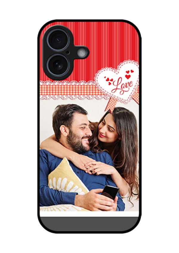 Apple iPhone 17 Custom Glass Phone Case - Red Love Pattern Design