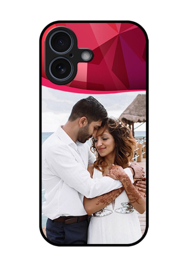 Apple iPhone 17 Custom Glass Phone Case - Red Abstract Design