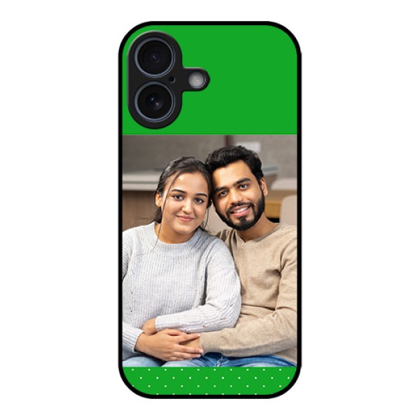 Apple iPhone 17 Custom Glass Phone Case - Green Pattern Design Apple iPhone 17 Custom Glass Phone Case - Green Pattern Design