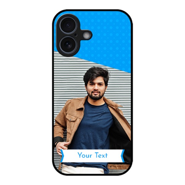 Apple iPhone 17 Custom Glass Phone Case - Simple Blue Color Design