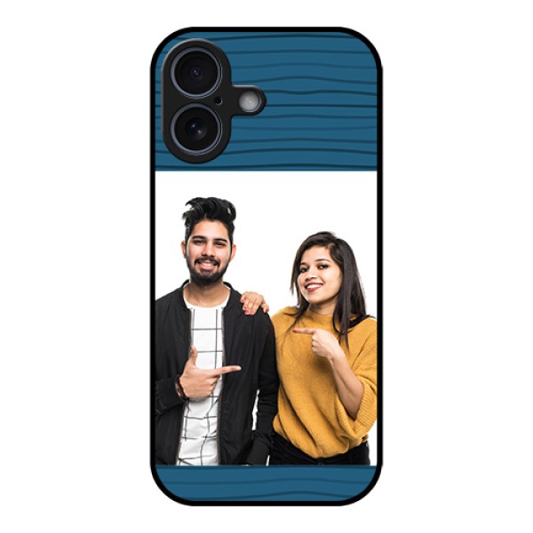 Apple iPhone 17 Custom Glass Phone Case - Blue Pattern Cover Design Apple iPhone 17 Custom Glass Phone Case - Blue Pattern Cover Design