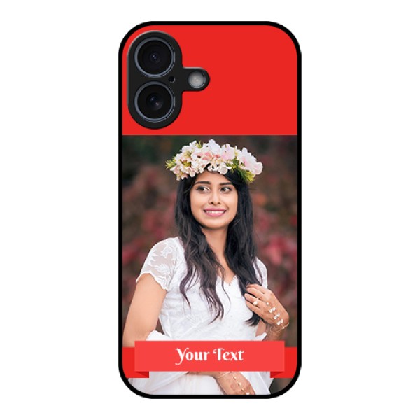 Apple iPhone 17 Custom Glass Phone Case - Simple Red Color Design Apple iPhone 17 Custom Glass Phone Case - Simple Red Color Design