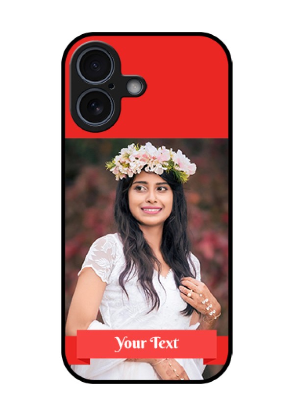 Apple iPhone 17 Custom Glass Phone Case - Simple Red Color Design