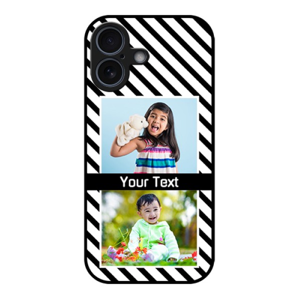 Apple iPhone 17 Custom Glass Phone Case - Black And White Stripes Design Apple iPhone 17 Custom Glass Phone Case - Black And White Stripes Design