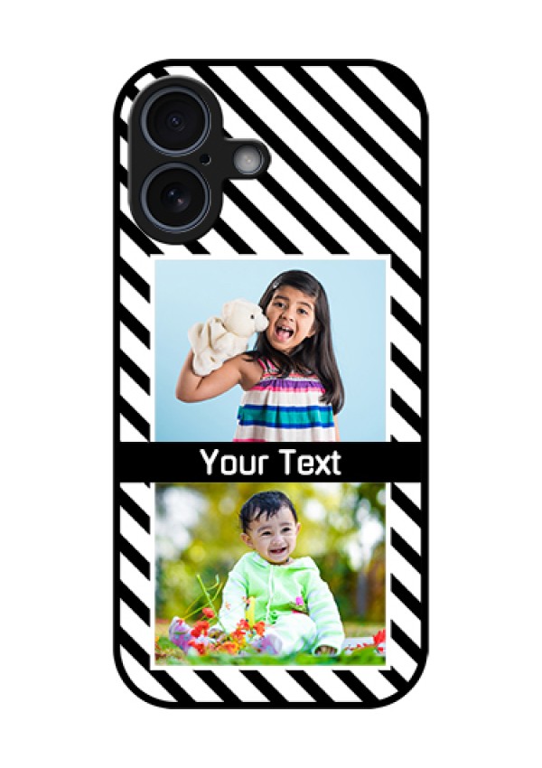 Apple iPhone 17 Custom Glass Phone Case - Black And White Stripes Design