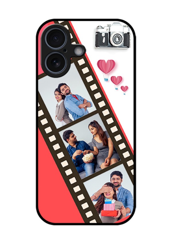 Apple iPhone 17 Custom Glass Phone Case - 3 Image Holder With Film Reel