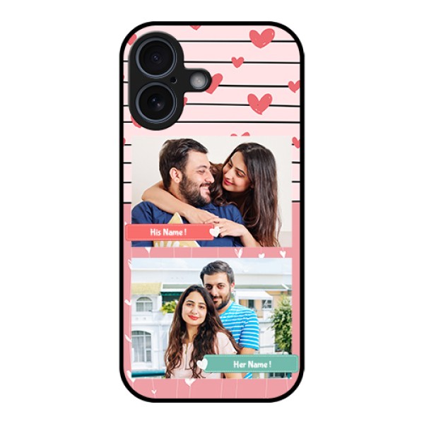 Apple iPhone 17 Custom Glass Phone Case - Photo With Heart Design Apple iPhone 17 Custom Glass Phone Case - Photo With Heart Design